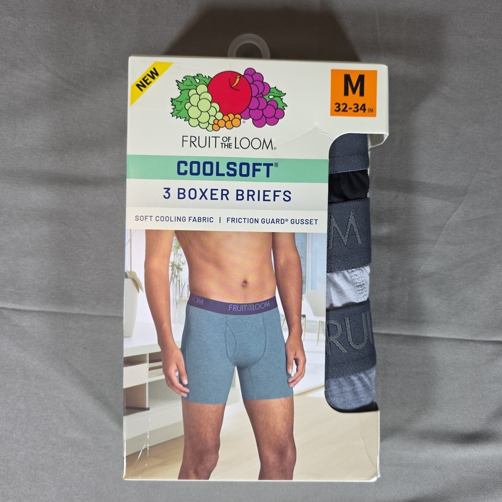 Fruit of the Loom Coolsoft Boxer Briefs 3-Pack Multicolor Medium Friction Guard